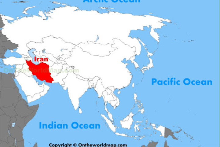 letak peta lokasi iran